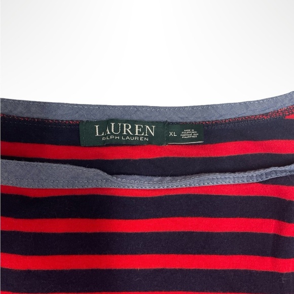 Ralph Lauren Red and Navy blue Short Sleeve Tee womens size XL - Picture 2 of 4